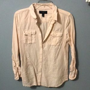 Light pink Button down Banana Republic long sleeved top